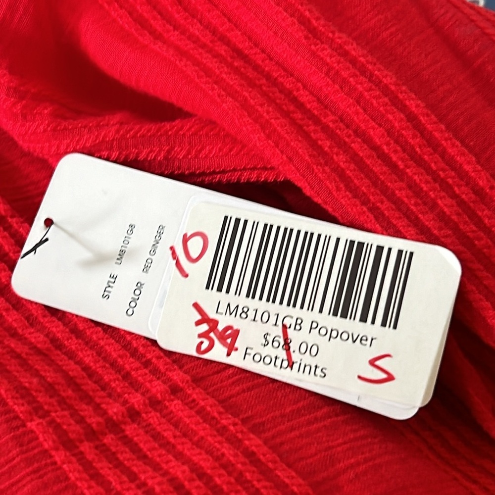 NWT Liverpool Los Angeles Women’s Red Long-Sleeve Collared Blouse S - Picture 5 of 10